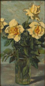 PHILLIPS John Campbell 1873-1949,Yellow Roses in a Vase,Burchard US 2021-12-12