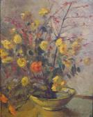 PHILLIPS Melville A 1893,STILL LIFE WITH YELLOW FLOWERS IN YELLOW BOWL,Freeman US 2008-06-20
