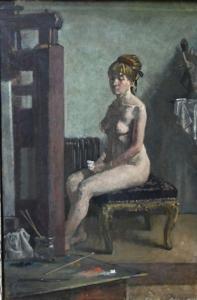 PHILLIPS Patrick Edward,Study of a naked model seated by an easel,Andrew Smith and Son 2021-07-28