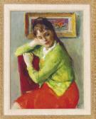 PHILLIPS Robert,A seated girl in a red dress and green sweater,Christie's GB 2008-09-03