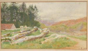 PHILLOTT Constance 1842-1931,Sketch of Arundel Woods,1869,Woolley & Wallis GB 2021-08-24