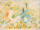 PHO LE 1907-2001,Mère et enfant dans un jardin fleuri,Beaussant-Lefèvre FR 2022-04-15