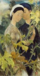 PHO LE 1907-2001,Peinture en hauteur, gouache sur soie collée sur c,Beaussant-Lefèvre FR 2007-03-09