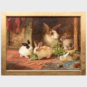 PHYSICK Robert 1816-1882,Rabbits,1864,Stair Galleries US 2019-10-26