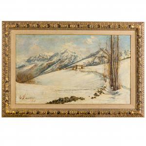 PIACENTINI Ernesto 1867-1954,Montagne innevate,1909,Wannenes Art Auctions IT 2024-02-06