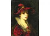 PIATKOWSKI Henryk 1853-1932,Portrait einer jungen Dame mit Hut,Hampel DE 2008-09-19