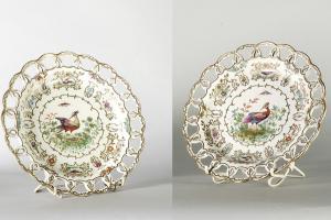 PIATTI Sante 1687-1747,decorati al centro con uccelli e ornati, tesa t,Galleria Pananti Casa d'Aste 2007-10-19