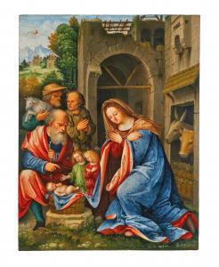 PIAZZA DI LODI Martino 1475-1527,The Adoration of the Shepherds,1518,Palais Dorotheum AT 2023-12-15