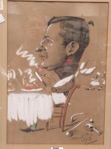 PIC Marcel 1800-1900,caricature of a gentleman,Cheffins GB 2022-07-14