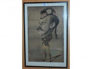PIC Marcel 1800-1900,Caricature of an H.L.I officer,Great Western GB 2021-02-24