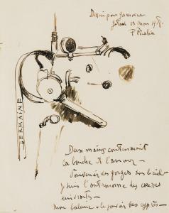 PICABIA Francis 1879-1953,DESSIN POUR GERMAINE (LETTER-DRAWING),1918,Sotheby's GB 2018-10-18