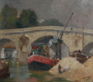 PICARD J 1800-1800,Ponte sulla Senna con imbarcazione,1911,Antonina IT 2008-04-22