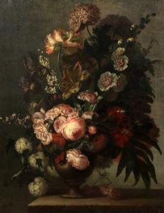 PICARD JEAN MICHEL,Bouquet de fleurs dans un vase sur un entablement,Chayette et Cheval 2021-04-30