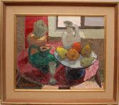 PICARD Marc 1900,still life with glass, fruit and plant by a window,Hood Bill & Sons US 2013-01-08