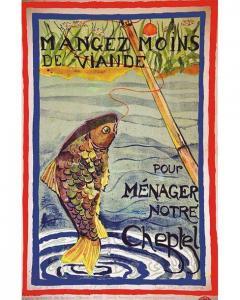 PICARD Marthe,Mangez moins de Viande … Poisson,1918,Millon & Associés FR 2020-02-26