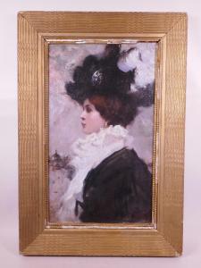 Picard S,portrait of a young lady in Edwardian attire,Crow's Auction Gallery GB 2017-11-08