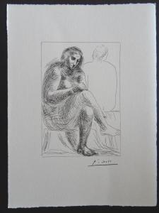 PICASSO Loulou 1954,Femme nue pensive,Sadde FR 2018-01-11