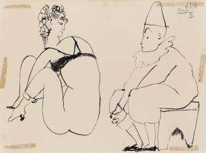 Picasso Pablo 1881-1973,Femme et clown,Christie's GB 2012-02-08