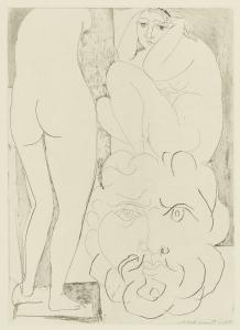 Picasso Pablo 1881-1973,FEMME SONGEUSE ET INQUIÈTE DANS L'ATELIER DE SCULP,1933,Sotheby's 2017-10-23