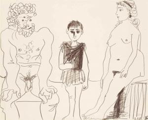 Picasso Pablo 1881-1973,Homme, femme et enfant,1967,Christie's GB 2015-10-22