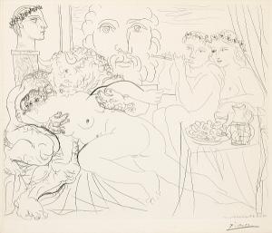 Picasso Pablo 1881-1973,Minotaure Caressant une Femme, Pl. 84, from La Sui,Bonhams GB 2007-11-06