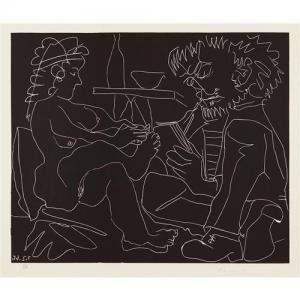 Picasso Pablo 1881-1973,Peintre dessinant et modèle nu au chape,1965,Phillips, De Pury & Luxembourg 2016-10-26