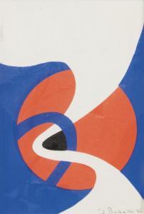 PICHETTE James 1920-1996,Composition bleue, rouge et blanche,1985,Mercier & Cie FR 2024-03-02