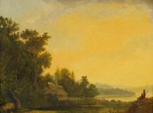 PICHON Pierre Auguste 1805-1900,Französische Landschaft mit Anglern,Van Ham DE 2012-10-24
