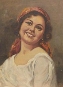 PICHOT Marie Louise 1885-1947,Peasant Girl,Aspire Auction US 2020-02-13