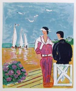 PICOT Jean Claude 1933-2020,Couple at Deauville,1979,Ro Gallery US 2024-02-07