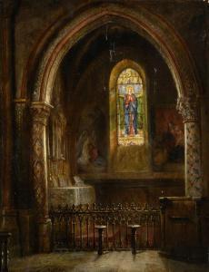 PICOU Henri Pierre 1824-1895,Intérieur d'église,1866,Etienne de Baecque FR 2023-03-31