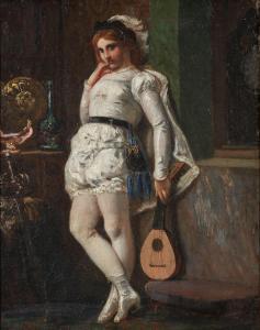 PICOU Henri Pierre 1824-1895,Portrait of a Musician with a Lute,1874,Skinner US 2023-12-19