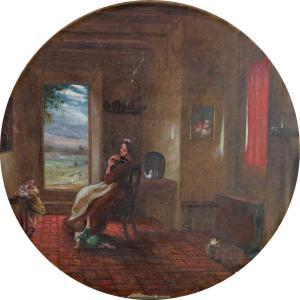 PIDDING Henry James 1797-1864,A mother and her children petting kittens in an in,Halls GB 2021-06-16