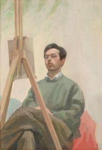 PIDDOCK David 1960,Self portrait at an easel,Fieldings Auctioneers Limited GB 2016-02-06