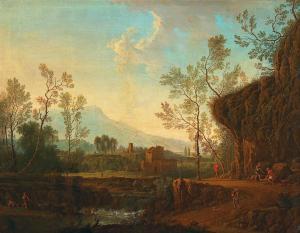PIEMONT Nicolas, dit Opgang 1644-1709,A landscape in the Roman Campagna with a cas,Palais Dorotheum 2019-04-30