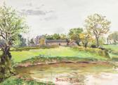 PIEMORE bertrand,A Scene of Farm Buildings from across a River,John Nicholson GB 2020-09-25