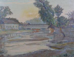 PIENKOWSKI Ignacy 1877-1948,Pejzaż z rzeką,Rempex PL 2023-04-19