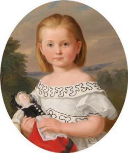 PIEPERSBERG Ernst,Girl with Doll,1867,Palais Dorotheum AT 2017-09-13