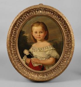 PIEPERSBERG Ernst,Mädchen mit Puppe Halbfigurenbildnis der Margarete,1864,Mehlis DE 2016-11-17