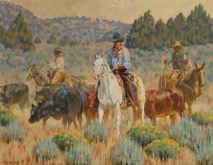 PIERCE R.E 1948,Madison River Roundup,Scottsdale Art Auction US 2023-08-26