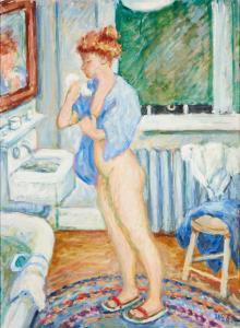 PIERCE Waldo 1884-1970,Young Girl in the Bathroom,1967,Skinner US 2024-03-06