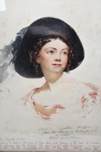 PIERCY Fred,portrait of a young lady with a feathered hat,Lawrences of Bletchingley GB 2022-09-06