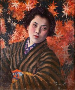 PIERRE DMITROW,Portrait de Japonaise,1910,Saint Germain en Laye encheres-F. Laurent 2023-04-15