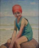 PIERRE Gustave Rene 1875-1939,Sur la plage,Rossini FR 2014-07-04