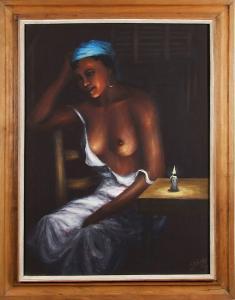 PIERRE-CHARLES Emmanuel 1945-2002,Seated half-nude woman,Dargate Auction Gallery US 2009-02-06