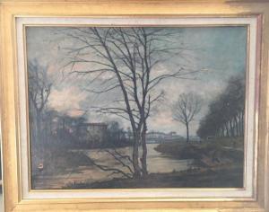 PIERREPONT Lutece 1900-1900,Paysage animée en bord de rivière,1907,Sadde FR 2019-03-20