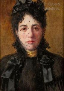 PIERSON Albert Léopold 1854-1923,Femme à la voilette,1892,Gros-Delettrez FR 2021-01-20