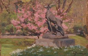 PIERSON Albert Léopold 1854-1923,Sculpture au jardin,De Maigret FR 2023-12-20