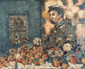 Pietkiewicz Rajmund 1920-2013,Sprzedawca jabłek zimą,1962,Zacheta PL 2008-11-28