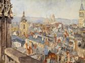 PIETTE Ludovic 1826-1877,Blick über die Dächer von Rouen,Van Ham DE 2013-11-15